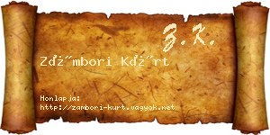 Zámbori Kürt névjegykártya